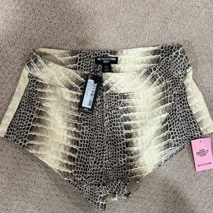 PrettyLittleThing High Waist Snake Print Shorts
